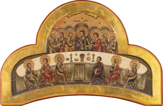 A LARGE ICON SHOWING THE LAST SUPPER FROM A CHURCH ICONOSTASIS - photo 1