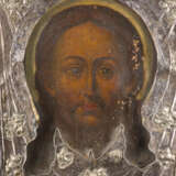 A MONUMENTAL ICON SHOWING THE MANDYLION WITH A SILVER AND METAL OKLAD - photo 5