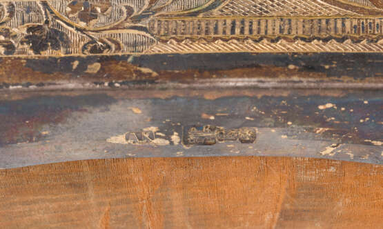 A VERY FINE ICON SHOWING THE MANDYLION WITH A SILVER-GILT BASMA - фото 3