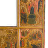 A VERY FINE AND LARGE ICON FRAME WITH HIGH FEASTS, THE LAST JUDGMENT, AND SAINTS - фото 7