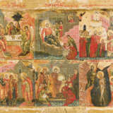 A VERY FINE AND SMALL ICON SHOWING SIX MAIN LITURGICAL FEASTS - photo 3