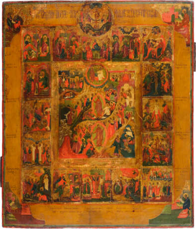 A LARGE ICON OF THE RESURRECTION AND DESCENT INTO HELL WITH SIXTEEN MAJOR FEASTS - photo 1