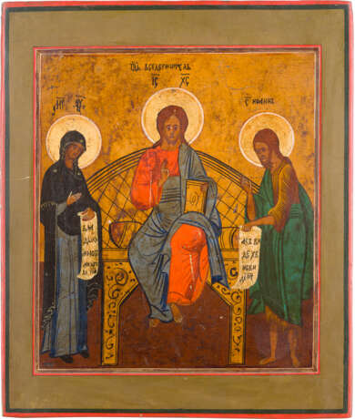 TWO ICONS: A STAUROTHEK ICON SHOWING THE CRUCIFIXION AND THE DEISIS - фото 2