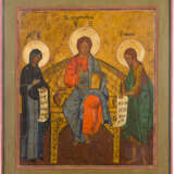 TWO ICONS: A STAUROTHEK ICON SHOWING THE CRUCIFIXION AND THE DEISIS - фото 2