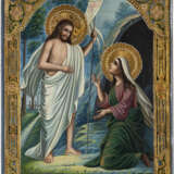 A RARE AND SMALL ICON 'NOLI ME TANGERE' (THE APPEARANCE OF CHRIST TO MAGY MAGDALENE) - photo 1