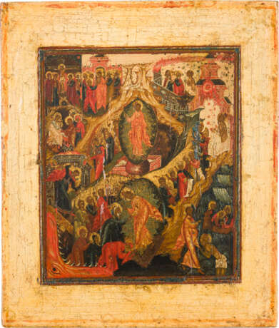 A FINE ICON SHOWING THE DESCENT INTO HELL AND THE RESURRECTON OF CHRIST - photo 1