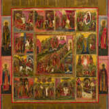 AN ICON SHOWING THE DESCENT INTO HELL AND THE RESURRECTION WITHIN TWELVE MAJOR FEASTS - photo 1