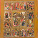 A SIGNED AND VERY LARGE ICON SHOWING THE RESURRECTION AND THE DESCENT INTO HELL SURROUNDED - photo 1