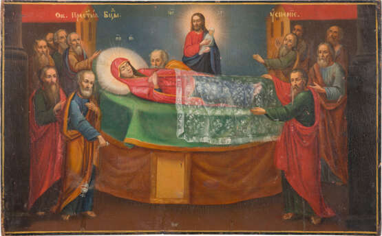 A LARGE ICON SHOWING THE DORMITION OF THE MOTHER OF GOD - фото 1