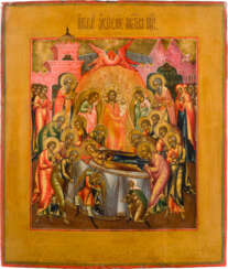 AN ICON SHOWING THE DORMITION OF THE MOTHER OF GOD