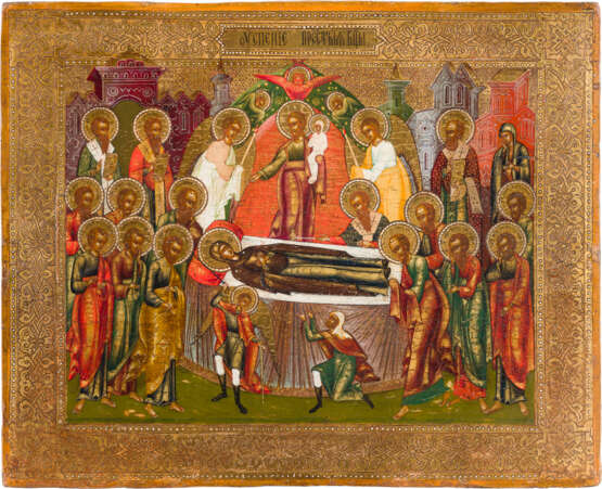 A LARGE ICON SHOWING THE DORMITION OF THE MOTHER OF GOD - photo 1