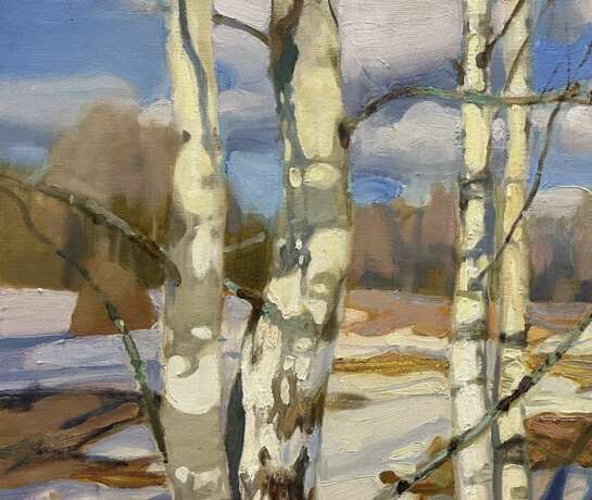 Bouleaux Canvas oil 21th century - Foto 3