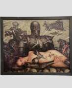 Product catalog. Overpainted gicl&eacute;e print on canvas, Six Butterflies of Apocalypse, 2023, by Kartashov Andrey, Russia, 21st century. 1 of 15 tinted prints.