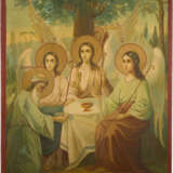 A SIGNED AND DATED ICON SHOWING THE OLD TESTAMENT TRINITY - photo 1