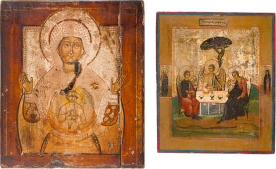 TWO ICONS: THE OLD TESTAMENT TRINITY AND THE MOTHER OF GOD OF THE SIGN - photo 1