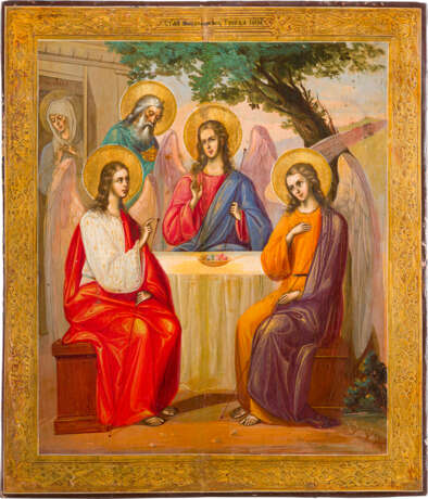 A FINE ICON SHOWING THE OLD TESTAMENT TRINITY - photo 1