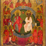 A LARGE ICON SHOWING THE NEW TESTAMENT TRINITY - photo 1