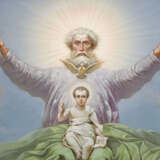 A VERY LARGE SIGNED ICON SHOWING THE FATHERHOOD, THE FOUR EVANGELISTS, THE ANNUNCITATION - photo 3