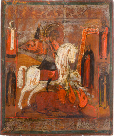 TWO ICONS: THE ARCHANGEL MICHAEL AS HORSEMAN OF THE APOCALYPSE AND ST. GEORGE KILLING THE - фото 2