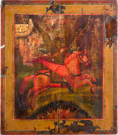 TWO ICONS: THE ARCHANGEL MICHAEL AS HORSEMAN OF THE APOCALYPSE AND ST. GEORGE KILLING THE - фото 3