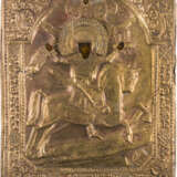 AN ICON SHOWING THE ARCHANGEL MICHAEL AS HORSEMAN OF THE APOCALYPSE WITH OKLAD - photo 1