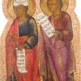 GROSSFORMATIGE IKONE MIT DEN PROPHETEN ZACHARIAS UND AWWAKUM AUS EINER KIRCHEN-IKONOSTASE - Foto 1