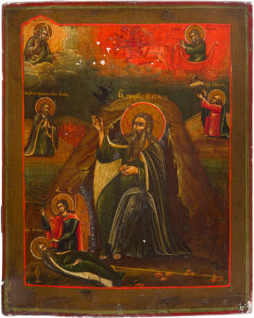AN ICON SHOWING THE LIFE OF PROPHET ELIJAH AND HIS FIERY ASCENT TO HEAVEN - photo 1