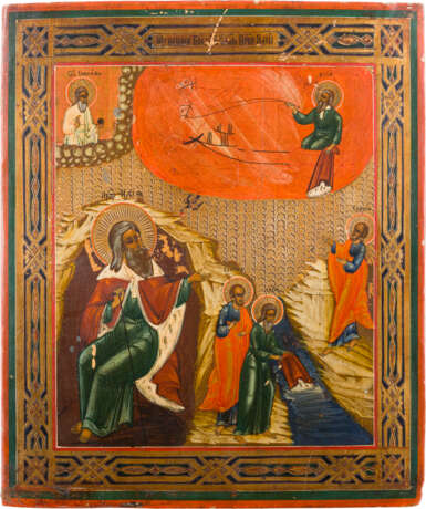 TWO ICONS SHOWING THE PROPHET ELIJAH AND HIS FIERY ASCENT TO HEAVEN AND A FEAST DAY ICON - photo 3