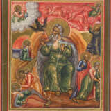 AN ICON SHOWING THE PROPHET ELIJAH, HIS LIFE IN THE DESERT AND HIS FIERY ASCENT TO HEAVEN - photo 1