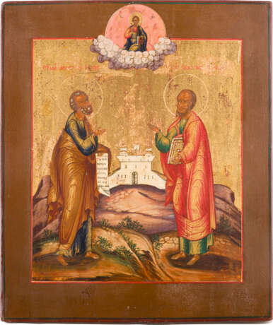 AN ICON SHOWING THE APOSTLES PETER AND PAUL - photo 1
