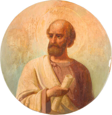 A LARGE ICON SHOWING THE PROPHET ELISHA FROM A CHURCH ICONOSTASIS - фото 1