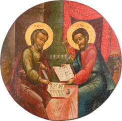 AN ICON SHOWING STS. MARK AND LUKE THE EVANGELISTS