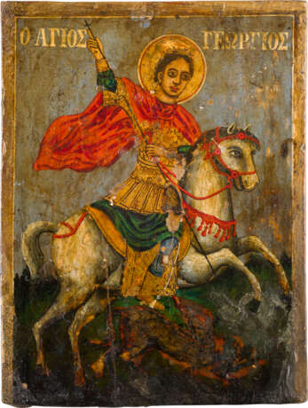 AN ICON SHOWING ST. GEORGE KILLING THE DRAGON - фото 1