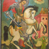 A LARGE ICON SHOWING ST. GEORGE KILLING THE DRAGON - фото 1