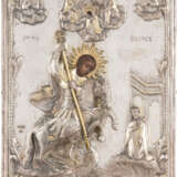 AN ICON SHOWING ST. GEORGE KILLING THE DRAGON AND THE CORONATION OF THE MOTHER OF GOD WITH - фото 1