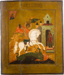 A VERY LARGE ICON SHOWING ST. GEORGE KILLING THE DRAGON