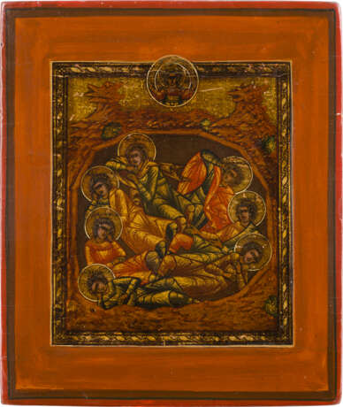 A SMALL ICON SHOWING THE SEVEN SLEEPERS OF EPHESOS - photo 1
