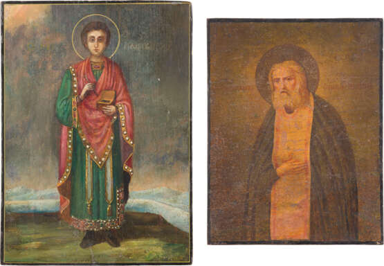 ZWEI IKONEN: HEILIGE PANTELEIMON UND SERAFIM VON SAROW - Foto 1