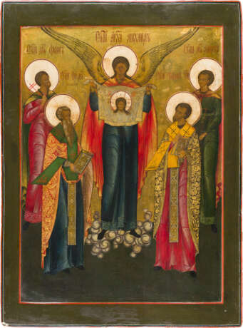 A LARGE AND FINE ICON SHOWING THE ARCHANGEL MICHAEL AND THE ANIMAL PATRON SAINTS STS. - photo 1