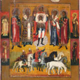 GROSSE IKONE MIT DEN TIERPATRONEN BLASIUS, MODESTUS, FLORUS UND LAURUS UND DEM ERZENGEL MICHAEL - Foto 1