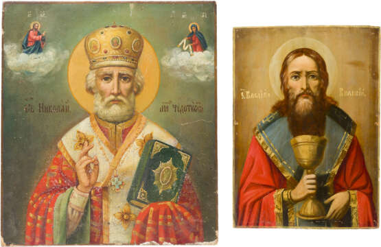 ZWEI IKONEN: HEILIGER BASILIUS DER GROSSE UND HEILIGER NIKOLAUS VON MYRA - Foto 1