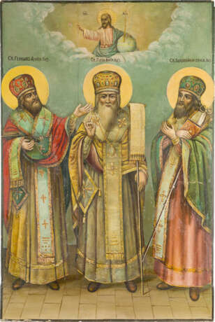 A MONUMENTAL ICON WITH THE SAINTS OF KAZAN: HERMAN OF KAZAN, GURIAS OF KAZAN AND - photo 1