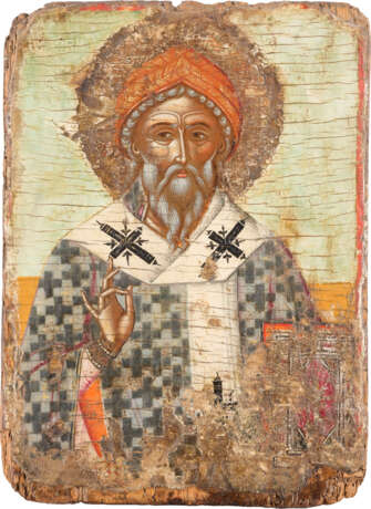 A FINE ICON SHOWING ST. SPYRIDON OF CORFU - photo 1