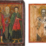 TWO ICONS: ST. NICHOLAS OF MYRA AND THE ARCHANGELS MICHAEL AND GABRIEL - photo 1