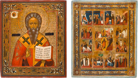 TWO ICONS: ST. ANTIPAS AND A FEAST DAY ICON - photo 1