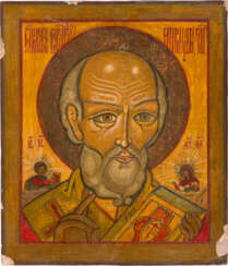 GROSSFORMATIGE IKONE MIT DEM HEILIGEN NIKOLAUS VON MYRA