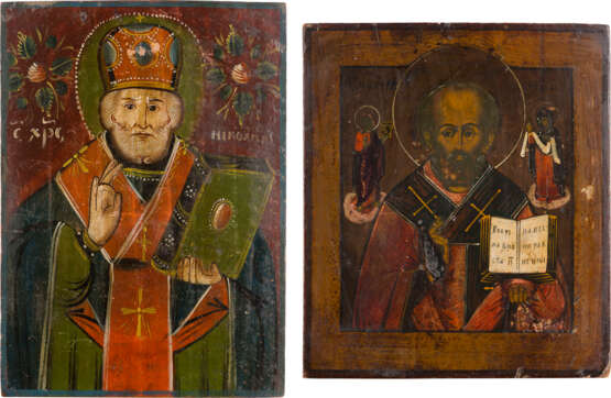 TWO ICONS SHOWING ST. NICHOLAS OF MYRA - photo 1