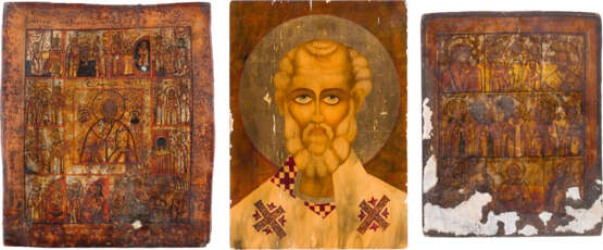 THREE ICONS: A MULTI-PARTITE ICON, A VITA ICON OF ST. NICHOLAS OF MYRA AND ST. NICHOLAS - photo 1
