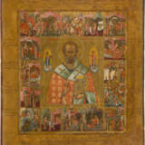 A FINE ICON OF ST. NICHOLAS OF MYRA WITH VITA - photo 1