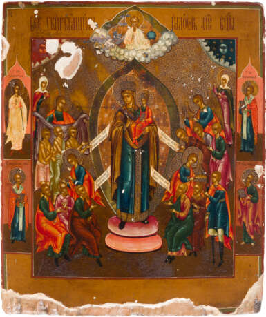 TWO ICONS SHOWING ST. NICHOLAS OF MYRA AND THE MOTHER OF GOD 'JOY TO ALL WHO GRIEVE' - photo 2